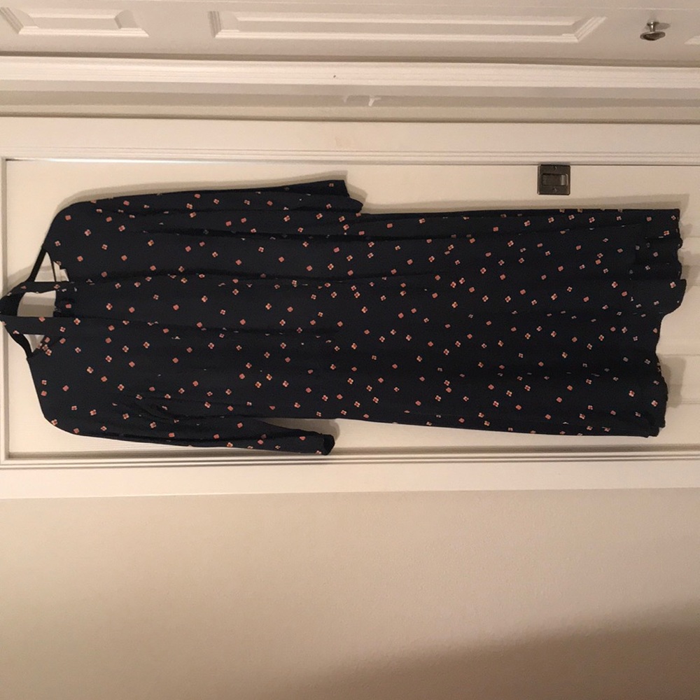 H&M Navy Drop Waist Midi Dress